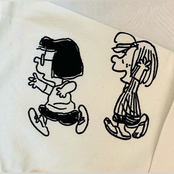 Peanuts Snoopy and The Gang Spirit Jersey Style Embroidered Sweatshirt - Picture 10 of 12